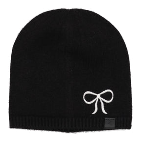 Embroidered Bow Beanie