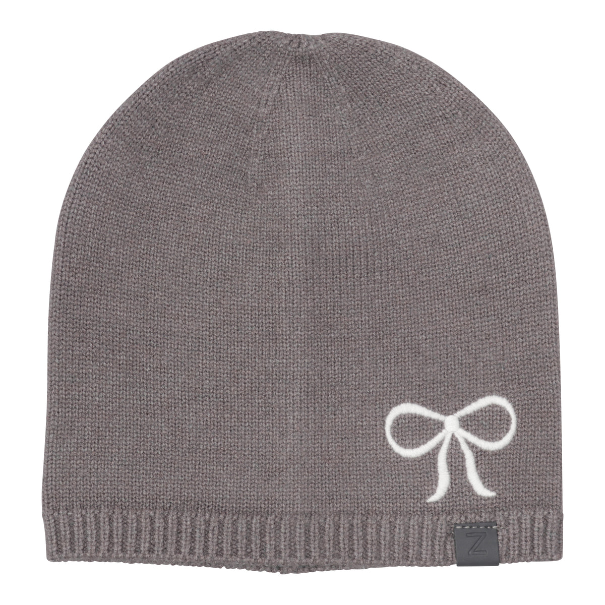 Embroidered Bow Beanie