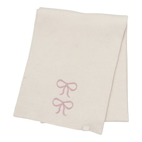 Embroidered Bow Scarf