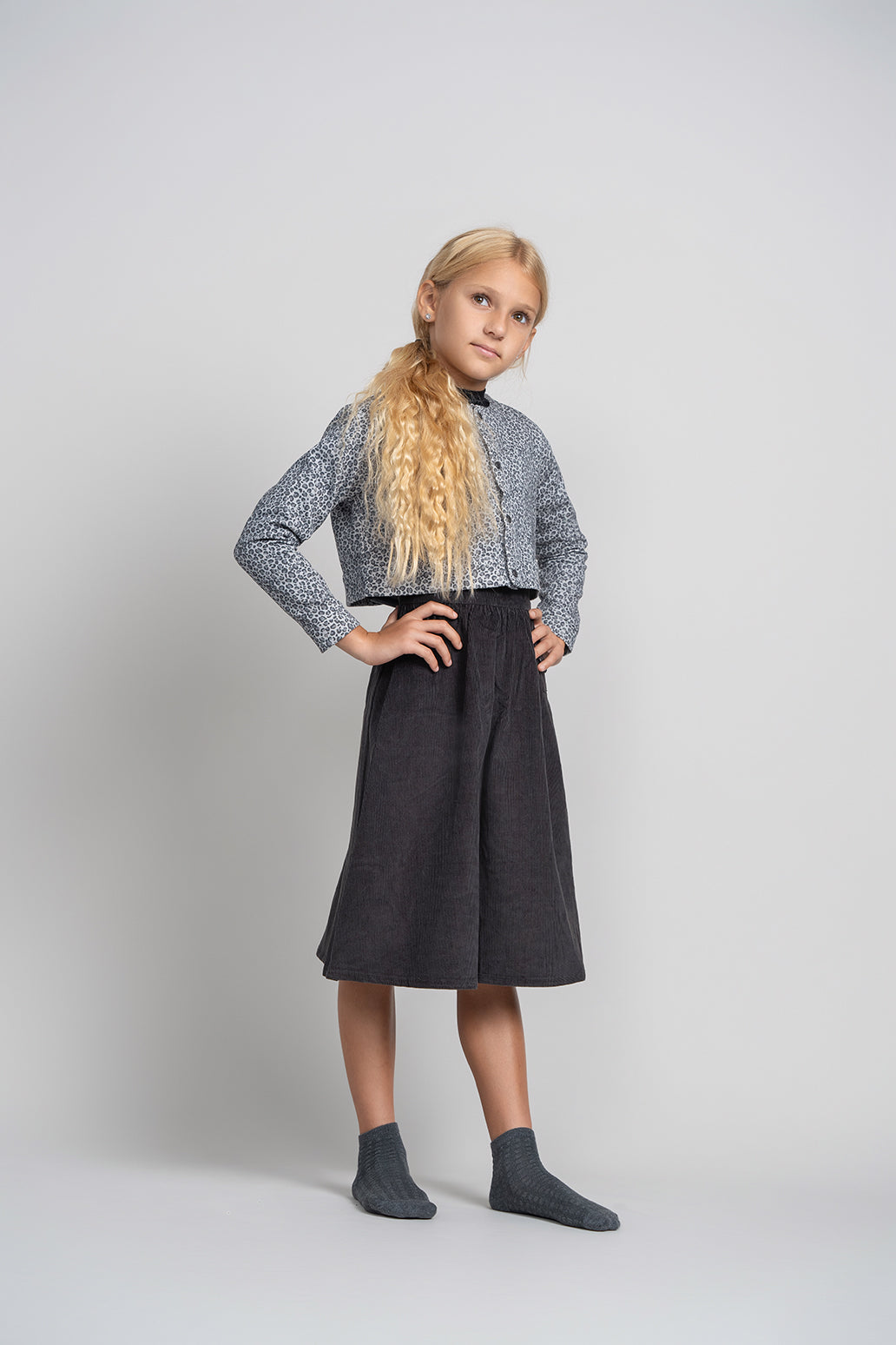 NUMU Corduroy Skirt Charcoal