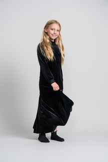 NUMU Velour Maxi Dress/Knit Mockneck Black