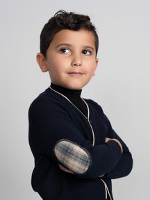 NUMU Boys Elbow Patch Sweater Navy