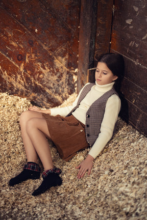 Plaid  Ruffle Ankle