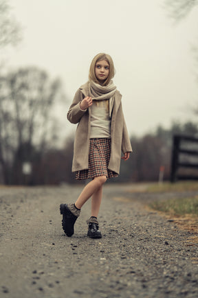 Plaid  Ruffle Ankle