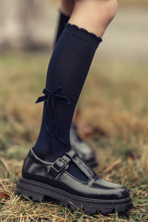 Thin Velvet Bow Knee