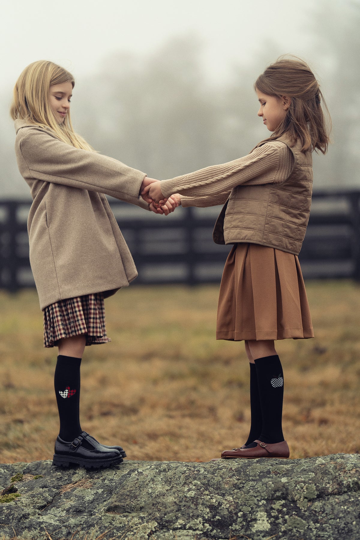 Checkered Heart Tights