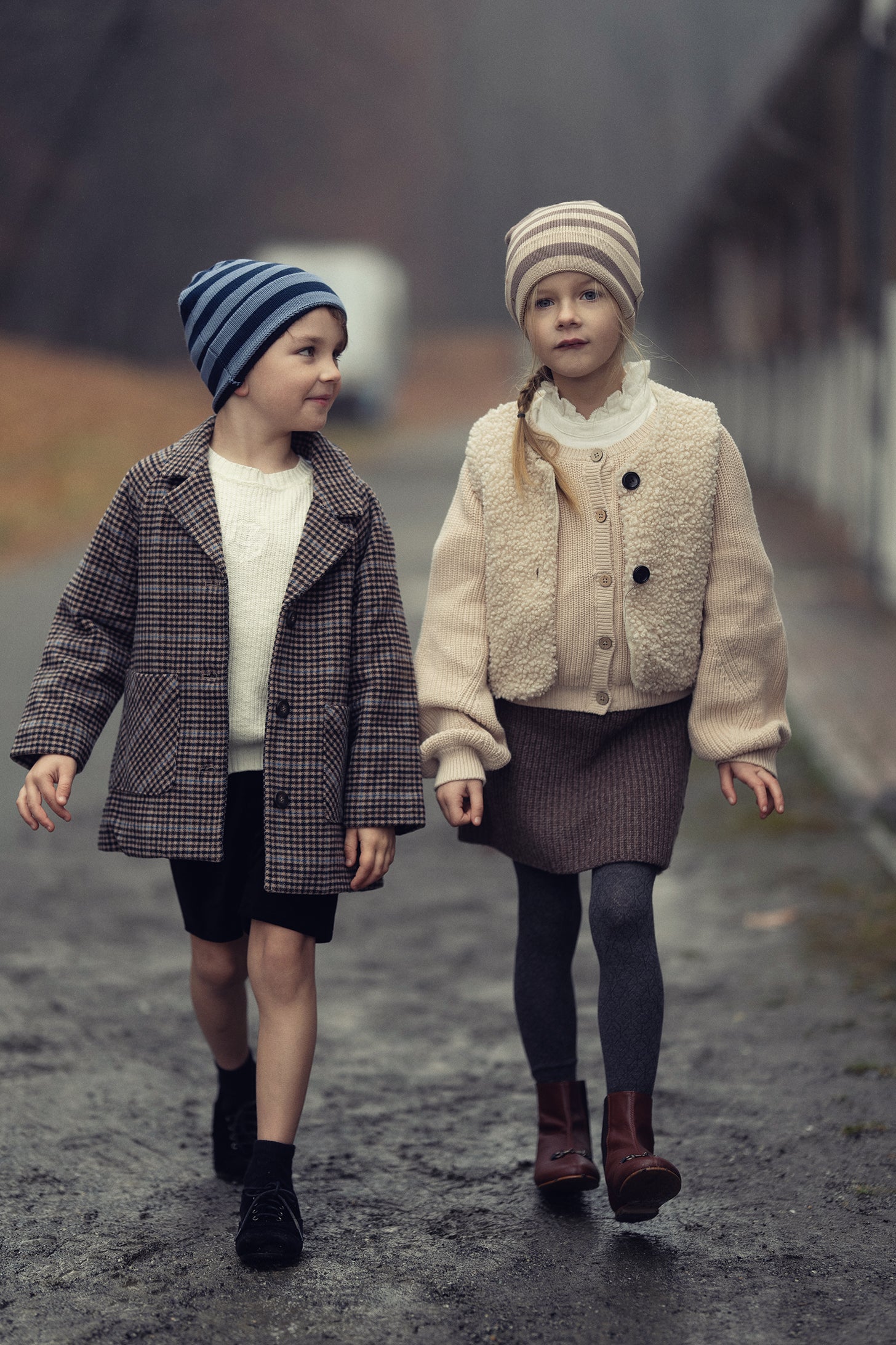 Wide Stripe Beanie with Cuff