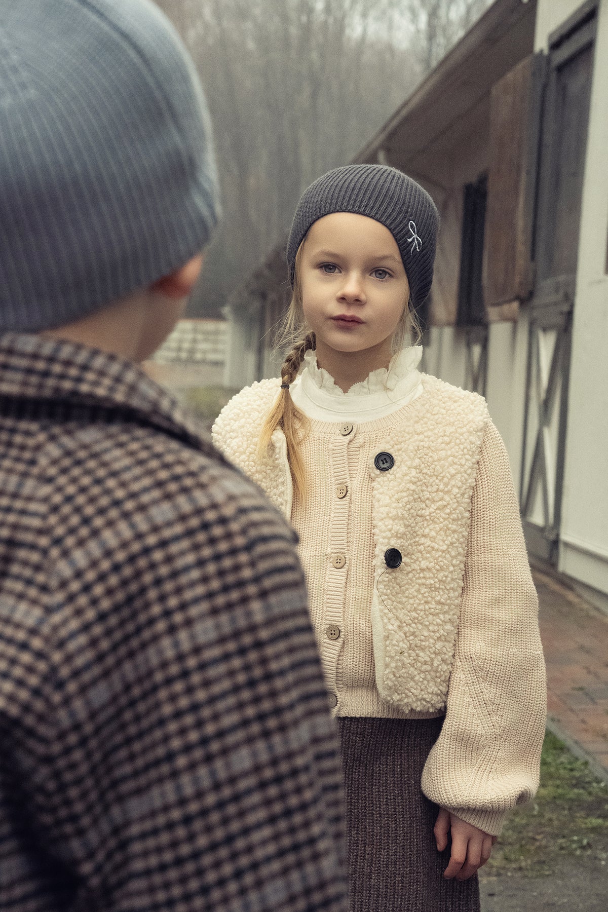 Embroidered Bow Beanie