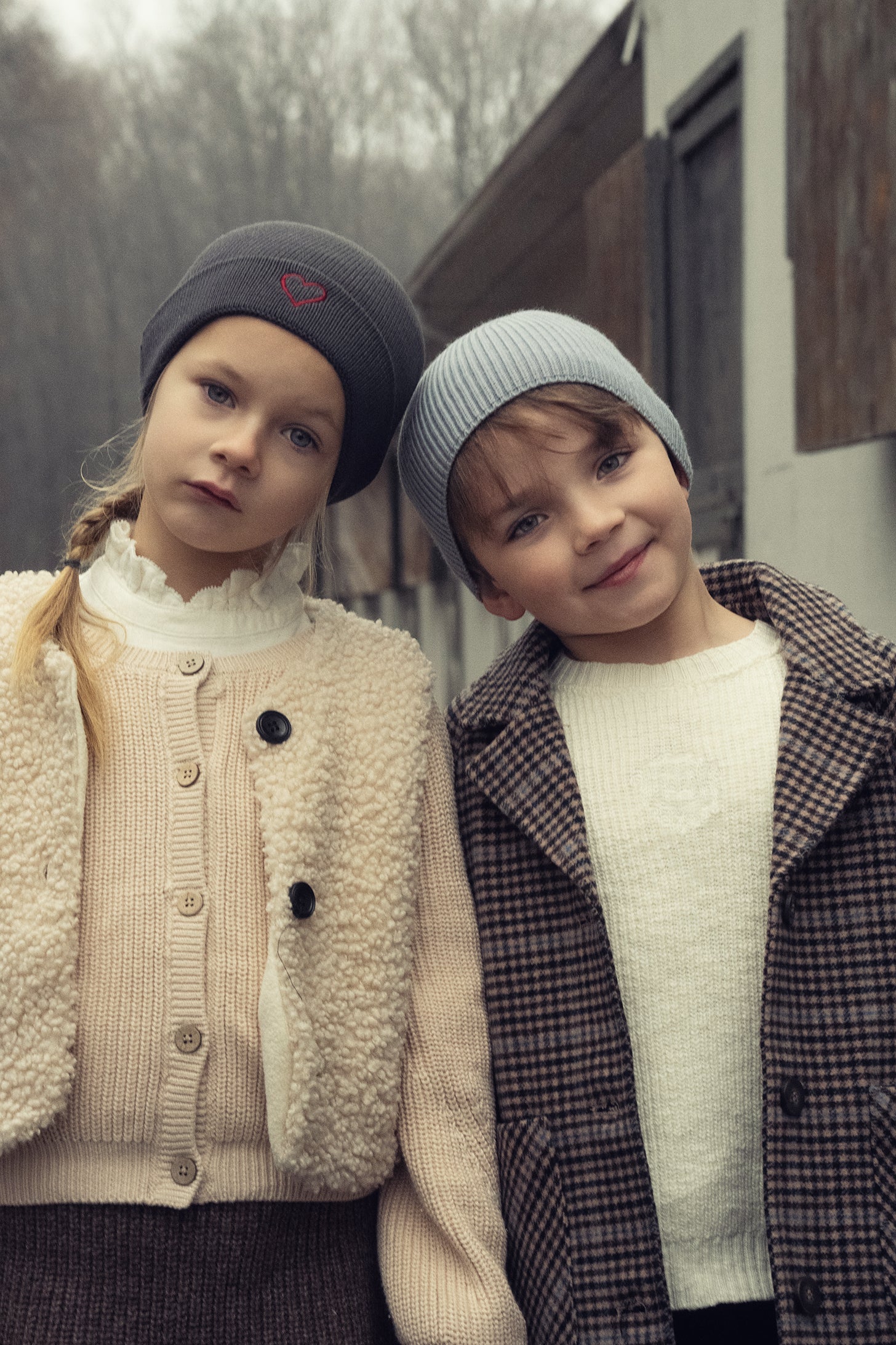 Embroidered Heart Beanie with Cuff