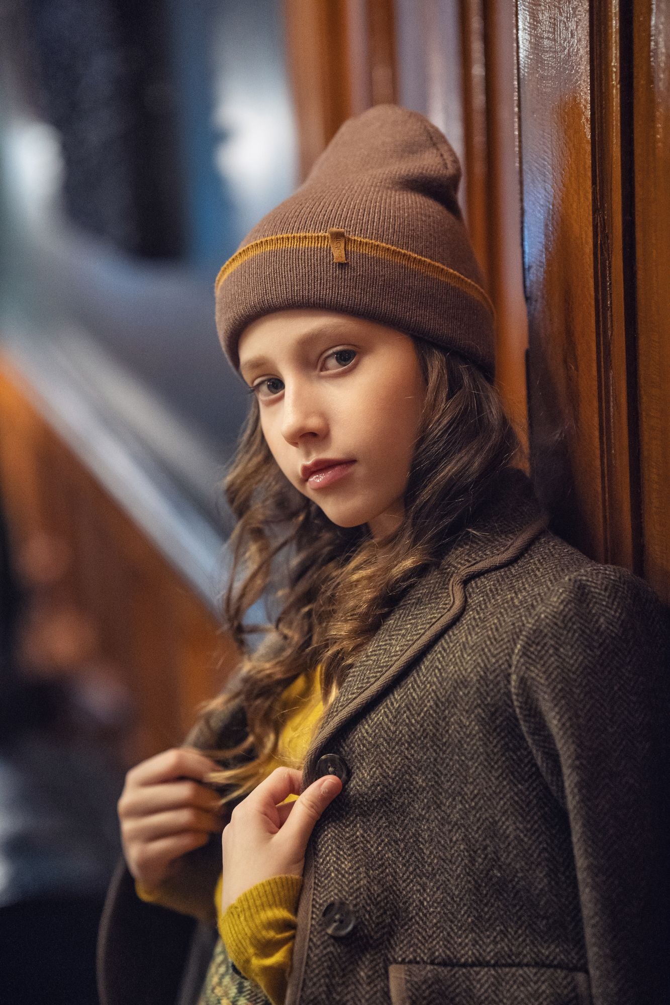 Contrast Stripe Beanie with Cuff