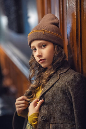 Contrast Stripe Beanie with Cuff