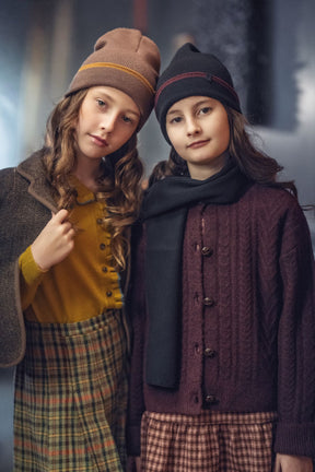Contrast Stripe Beanie with Cuff
