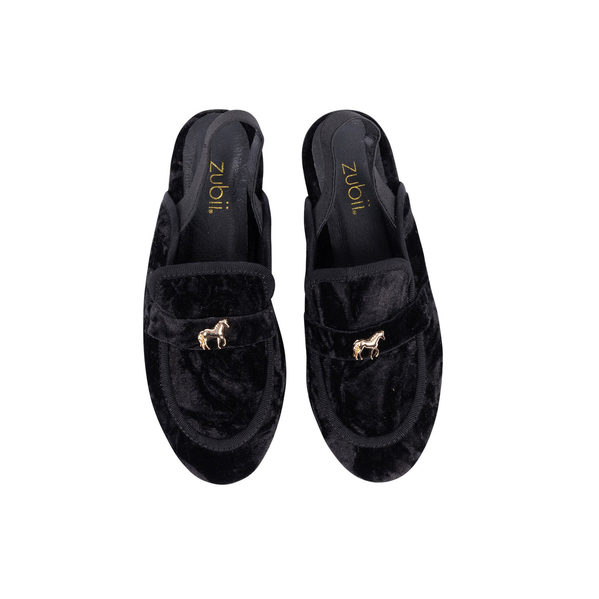 Crushed Velvet Slippers-Black