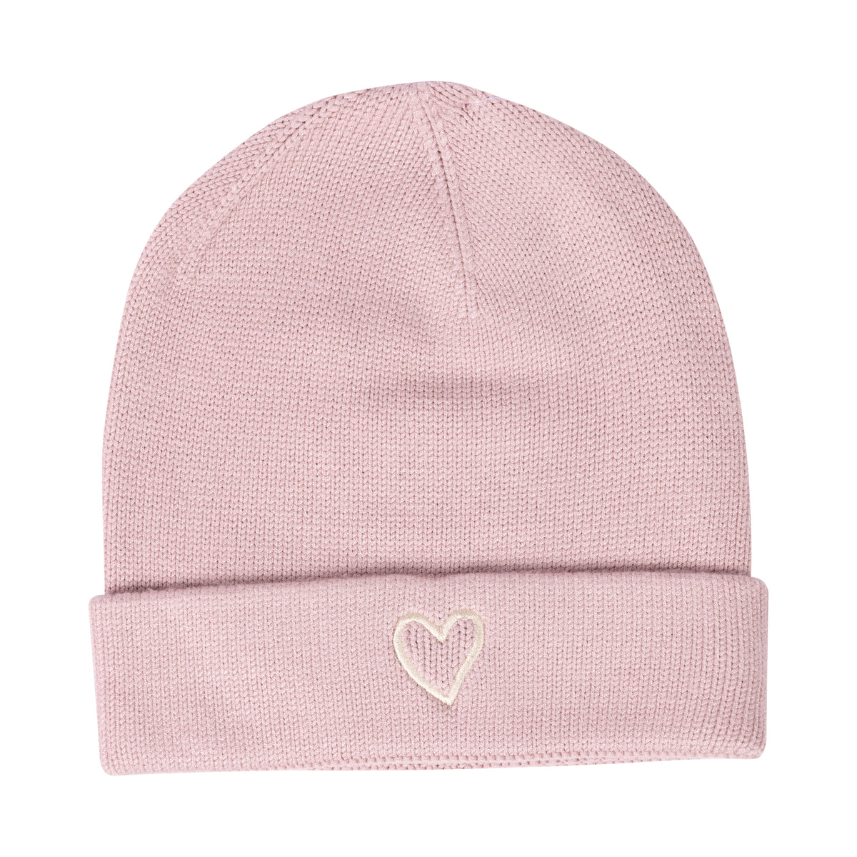 Embroidered Heart Beanie with Cuff
