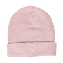 Embroidered Heart Beanie with Cuff