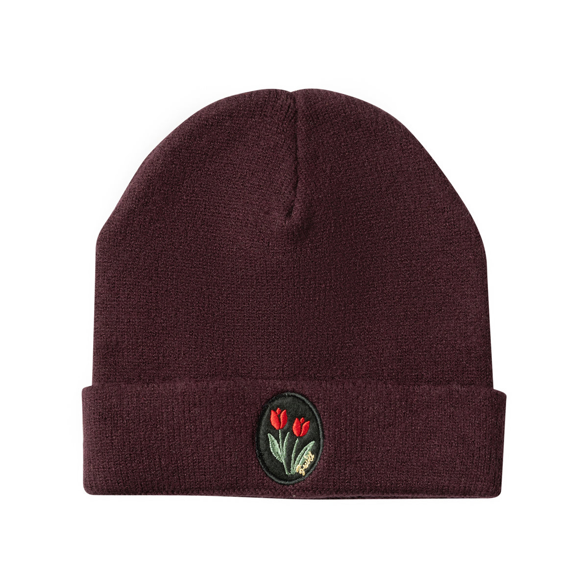 Floral Patch Beanie with Cuff
