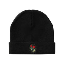 Floral Patch Beanie with Cuff