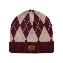 Argyle Knit Beanie with Cuff