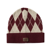Argyle Knit Beanie with Cuff