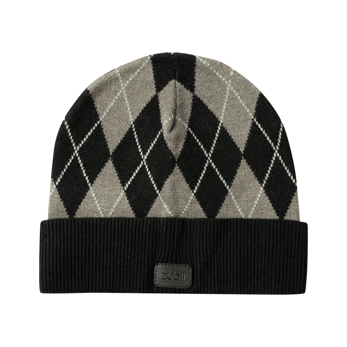 Argyle Knit Beanie with Cuff