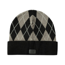 Argyle Knit Beanie with Cuff