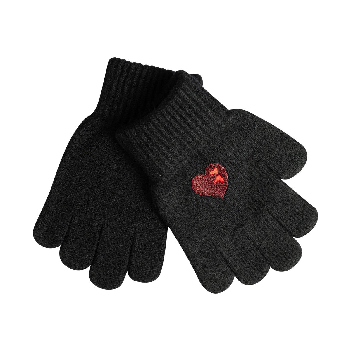 Embroidered Double Heart Glove/Mitten