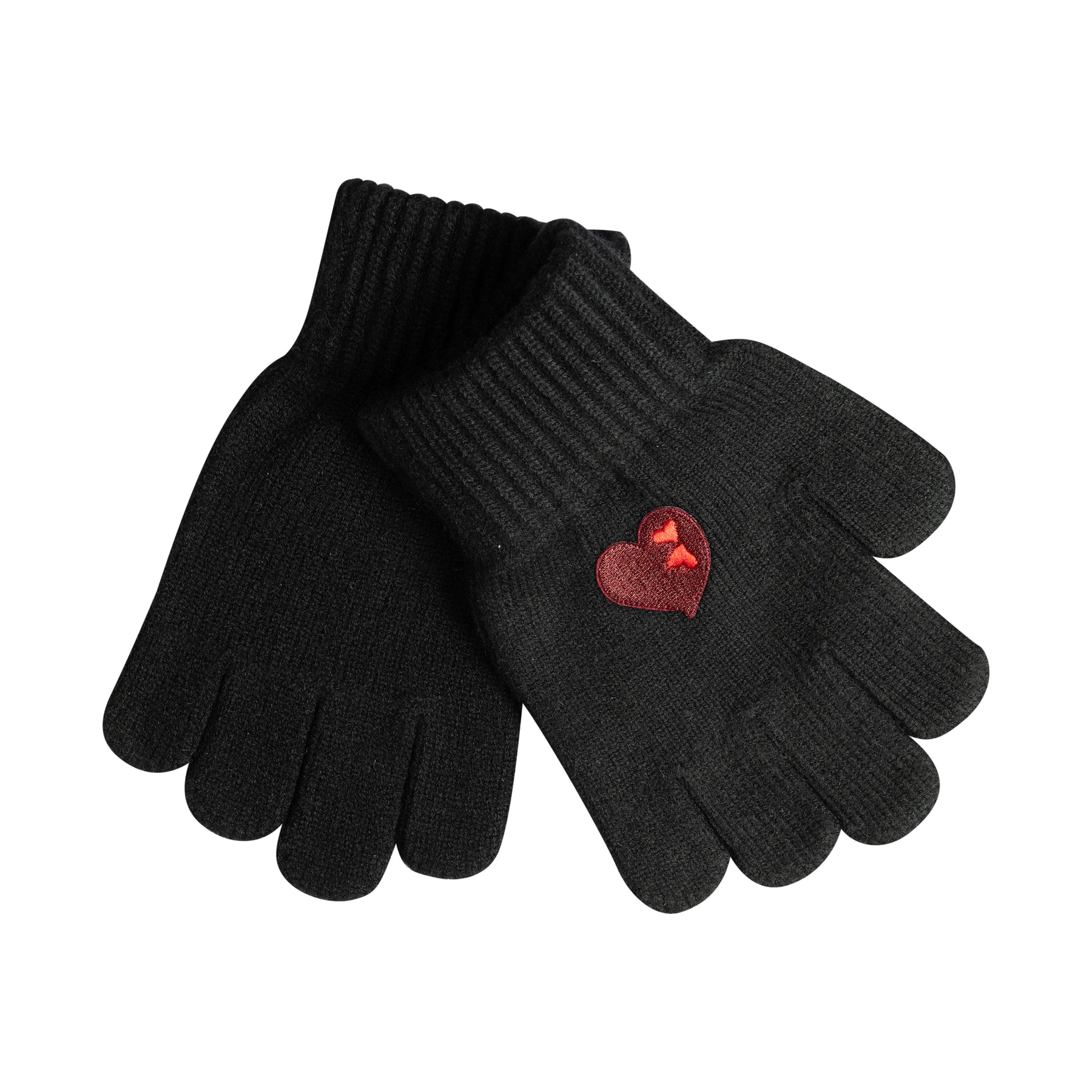 Embroidered Double Heart Glove/Mitten