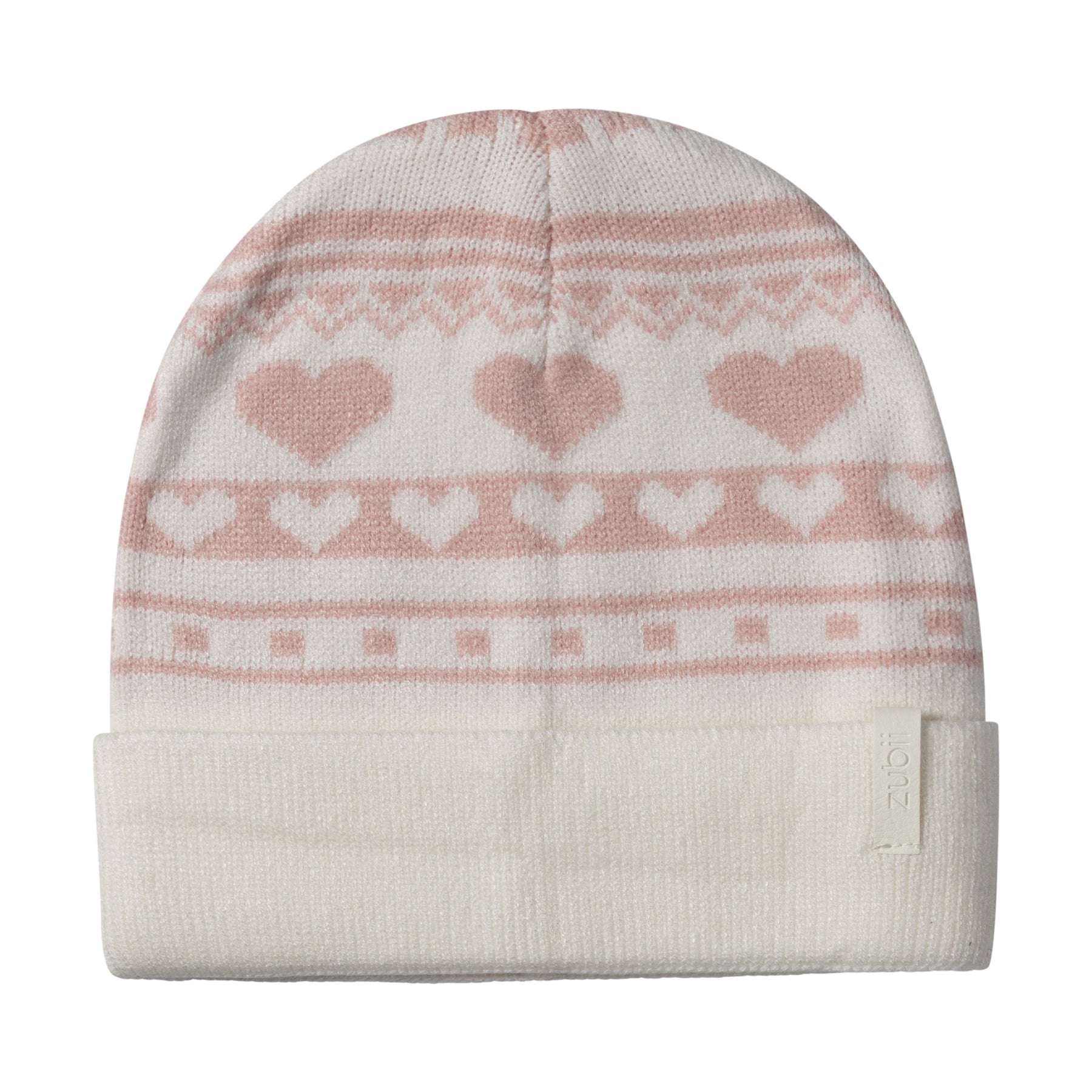 Vintage Heart Print Beanie with Cuff