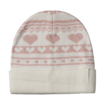 Vintage Heart Print Beanie with Cuff