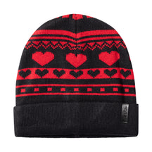 Vintage Heart Print Beanie with Cuff