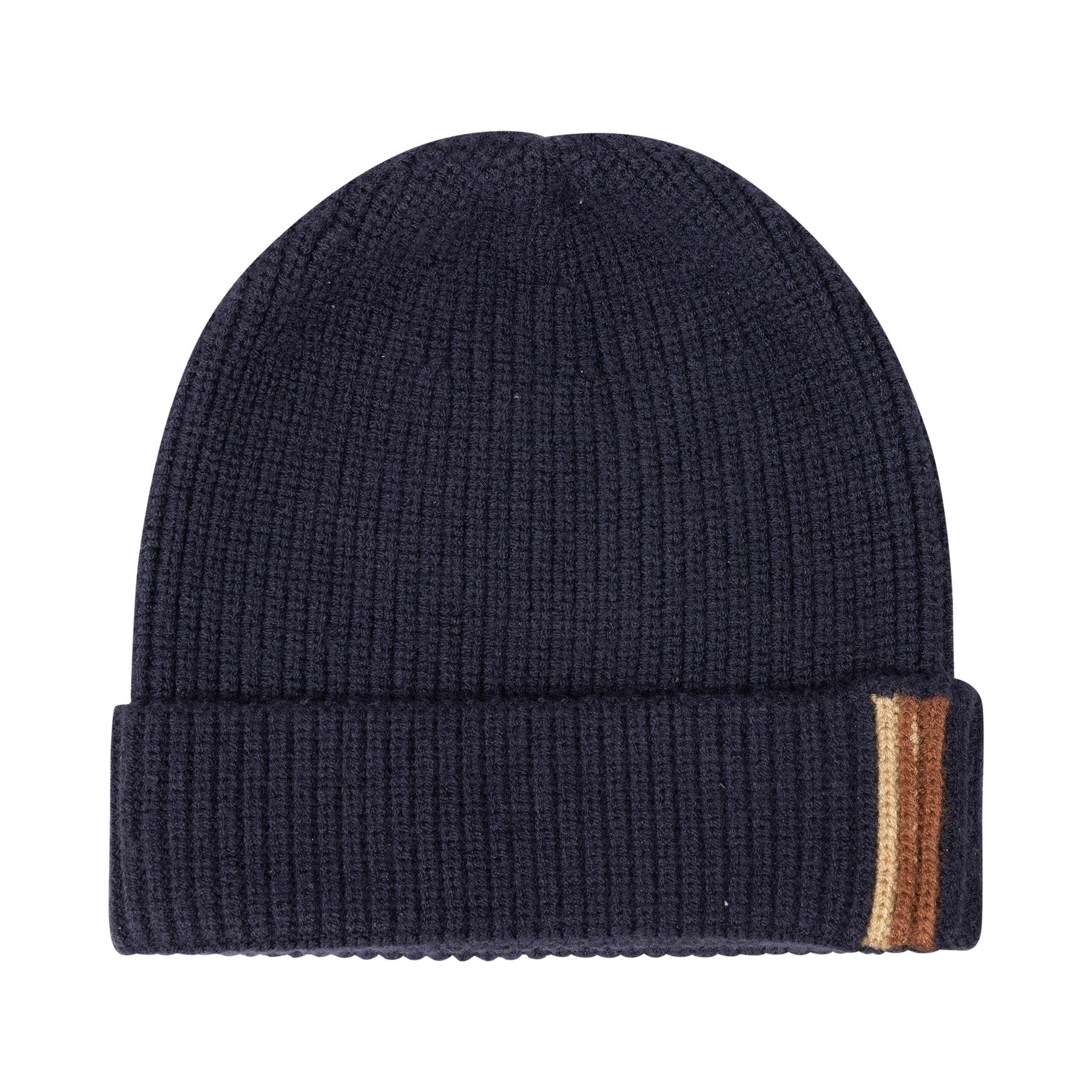 2 Tone Stripe Beanie with Cuff