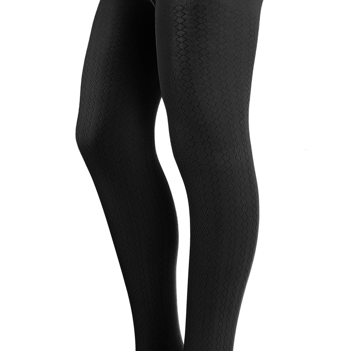 MUK LUKS Women's Black Izabella Microfiber Footless Tights (Medium 125-155  lbs)